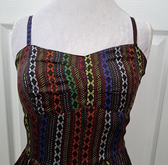 Jack Striped Dress With A Sweetheart Neckline  Size M - Picture 2 of 13